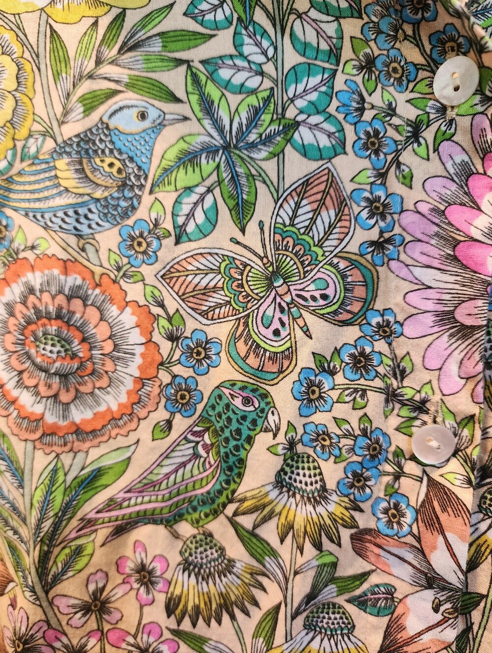 J Jill Floral Button-Up Shirt in Multi Color 100% Cotton XL - Picture 3 of 5